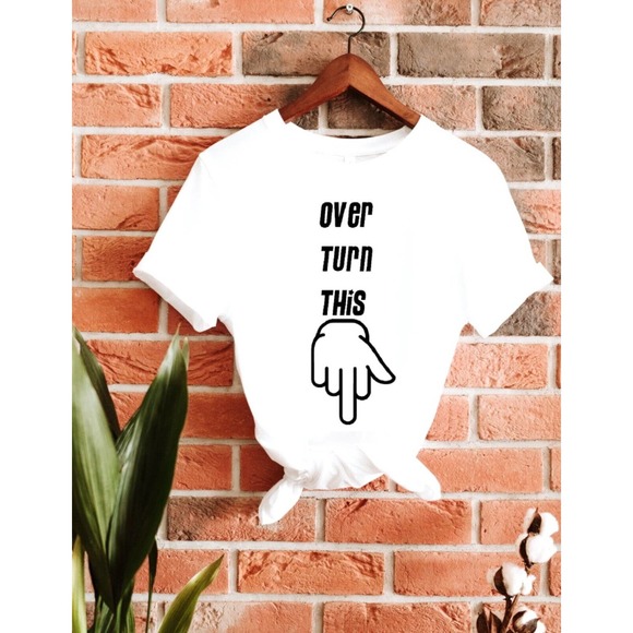 Adult Pro Choice Women’s Rights T-Shirt  ‘Over Turn This’ White Protest Tee - Picture 1 of 4